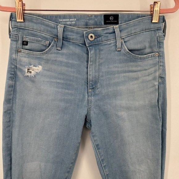 AG‎ Adriano Goldschmied 27R The Middi Ankle Mid-Rise Distressed Jean Raw Hem - Picture 4 of 10